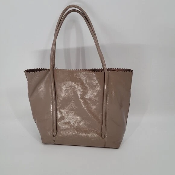 Bolsa tote BUCO couro envernizado laço vieira bronzeada acastanhada - Imagem 2 de 4