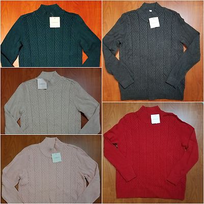 NEW WOMENS CROFT & BARROW MOCK NECK SWEATER SZ S,M,L,XL,XXL VARIOUS COLORS NWT