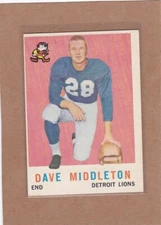 1959 TOPPS FOOTBALL DAVE MIDDLETON #113 LIONS EX+ *A19854