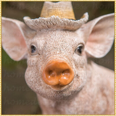 pig in the garden 19個セット Piglet Pig in Boots & Hat Garden Statue Sculpture Outdoor Farm