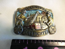 Vintage Volunteer Firefighter Belt Buckle By Great American Buckle Co.