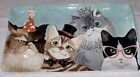 Pier 1 One Cats Serving Tray "Party Cats" Ironstone Rectangular 14" x 8" Platter