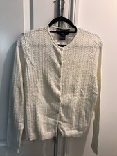 New With Tag Polo Sport Ralph Lauren White Cable Button Down Cardigan Sweater XL