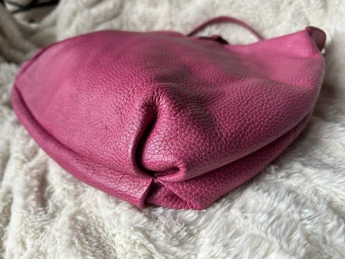 Elaine Turner Barbie Pink Pebbled Leather Hobo Bag w/Weighted Closure - Picture 8 of 12