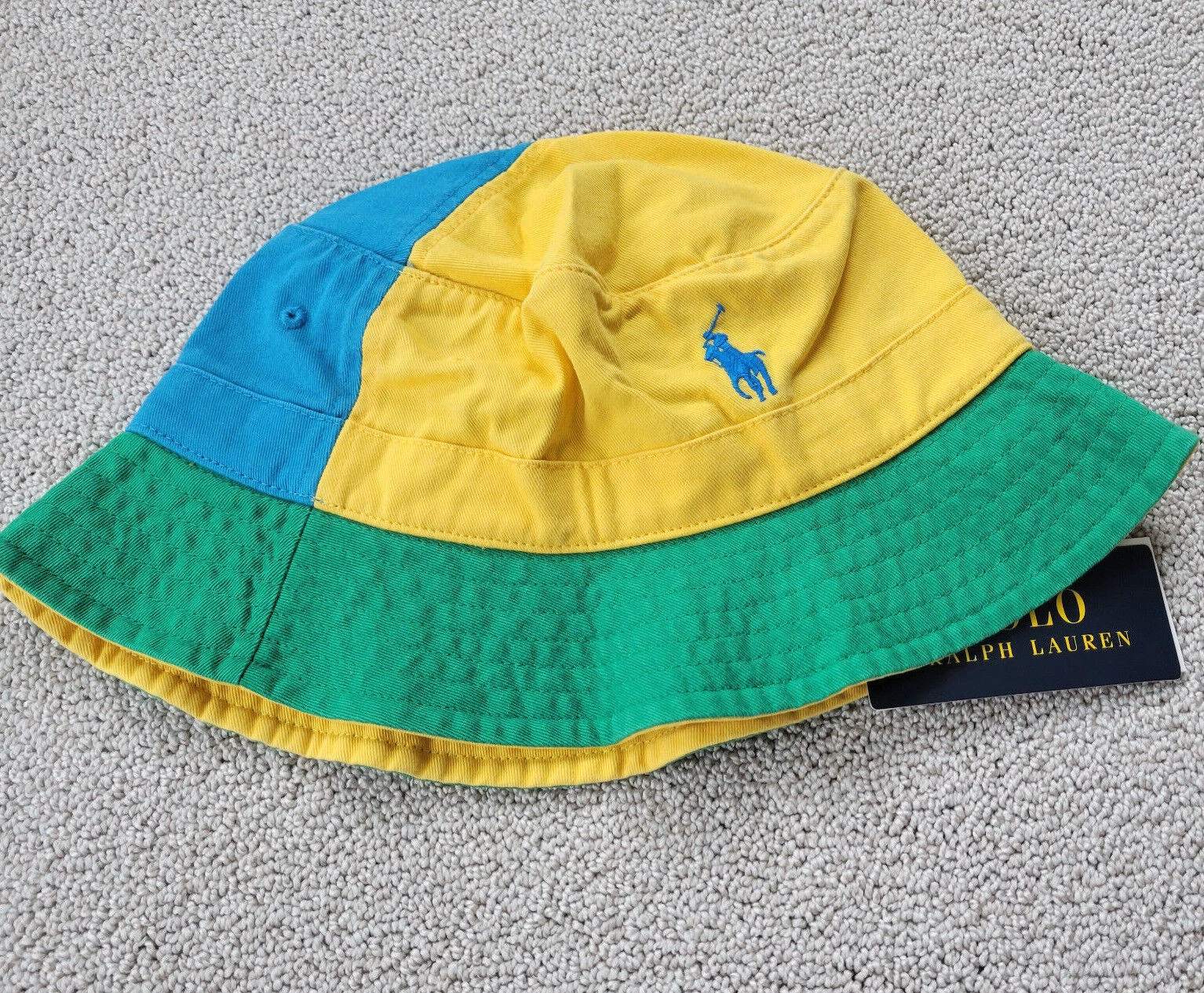 Polo Ralph Lauren Mens Loft Bucket Hat Color Block Cap Size Small/ Medium