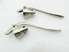 BRASS CHROMED INVERTED / REVERSE LEVERS PAIR 7/8" HANDLE BAR VINTAGE BIKES