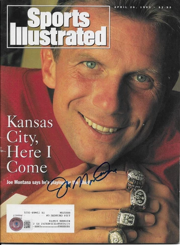 Joe Montana Signed Sports illustrated Magazine Autographed BAS 1993 Kansas City