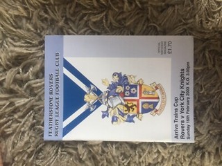 Featherstone v York arrival trains cup rugby League Programme 2003 season