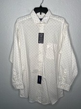 NWT CLUB ROOM Men's Regular Fit Performance Button Shirt Large 16 32-33 Diamond