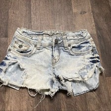 Wallflower Denim Light Blue Distressed Jean Shorts Size 3