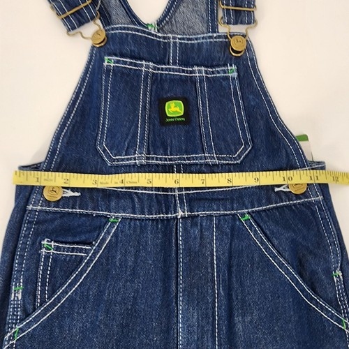 John Deere Bib Overalls Boy Girl Size 5 Denim Blue Jean Dark Wash Kid NEW - Picture 8 of 10