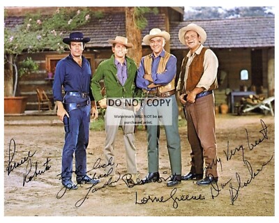 CAST OF TV SHOW ''BONANZA'' w/ *REPRINT* AUTOGRAPHS  8X10 PUBLICITY PHOTO (FB-511)