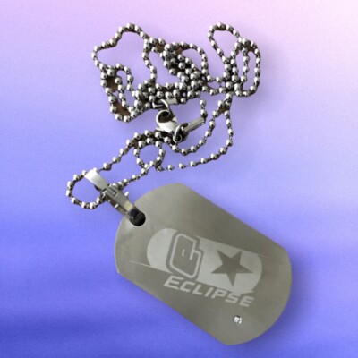 NEW Planet Eclipse Stainless Steel Paintball Dogtag Necklace Swag White B01