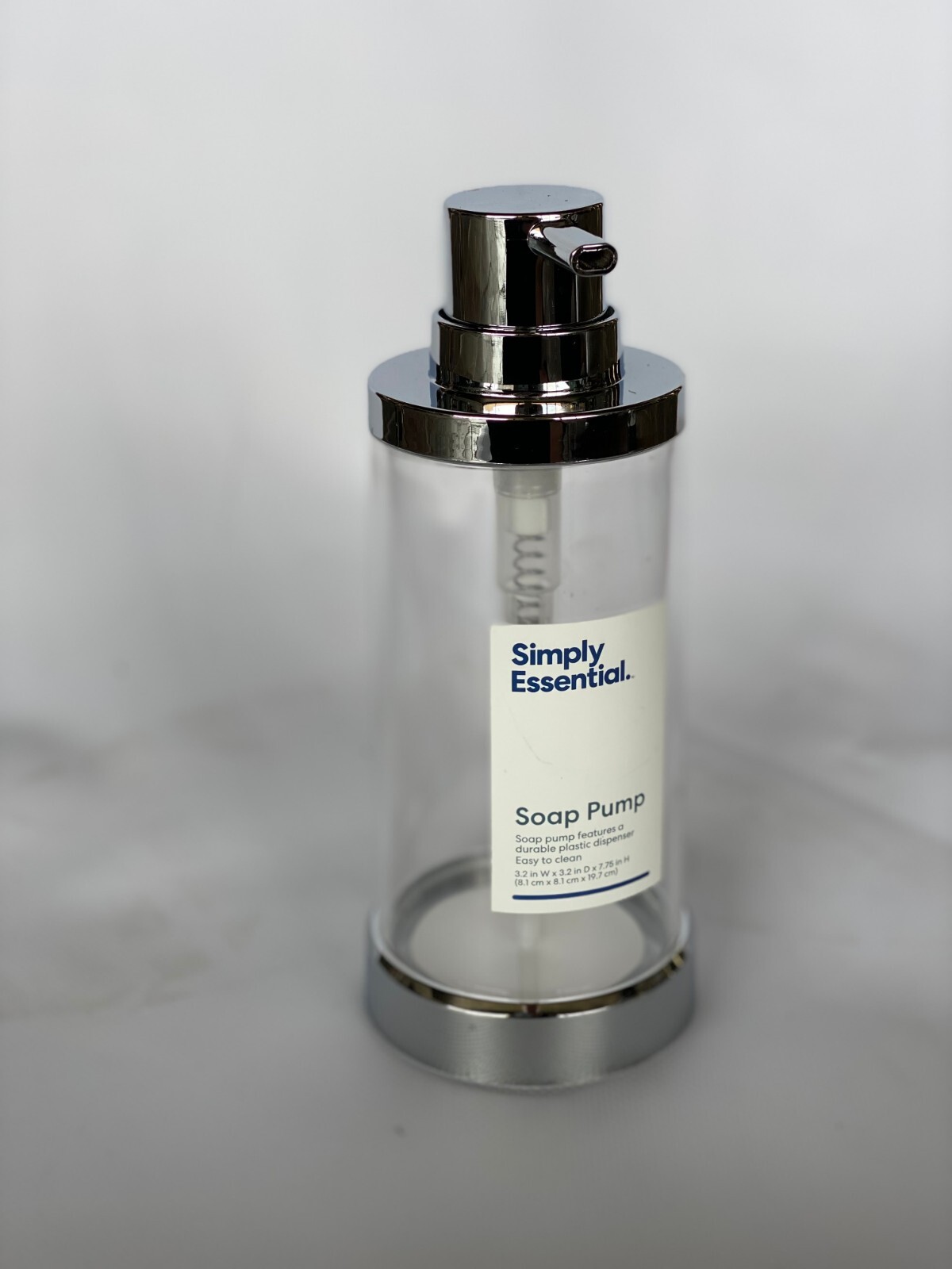 BOX OF 12, Simply Essential Silver & Clear Soap Pump