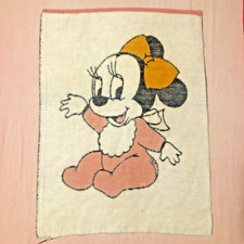 Disney Baby Minnie Mouse Security Blanket Pink White 27 x 36 Vintage