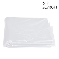 6 Mil 20 FT x 100 FT Heavy Duty Greenhouse Plastic Clear 5 Year Poly Film Cover