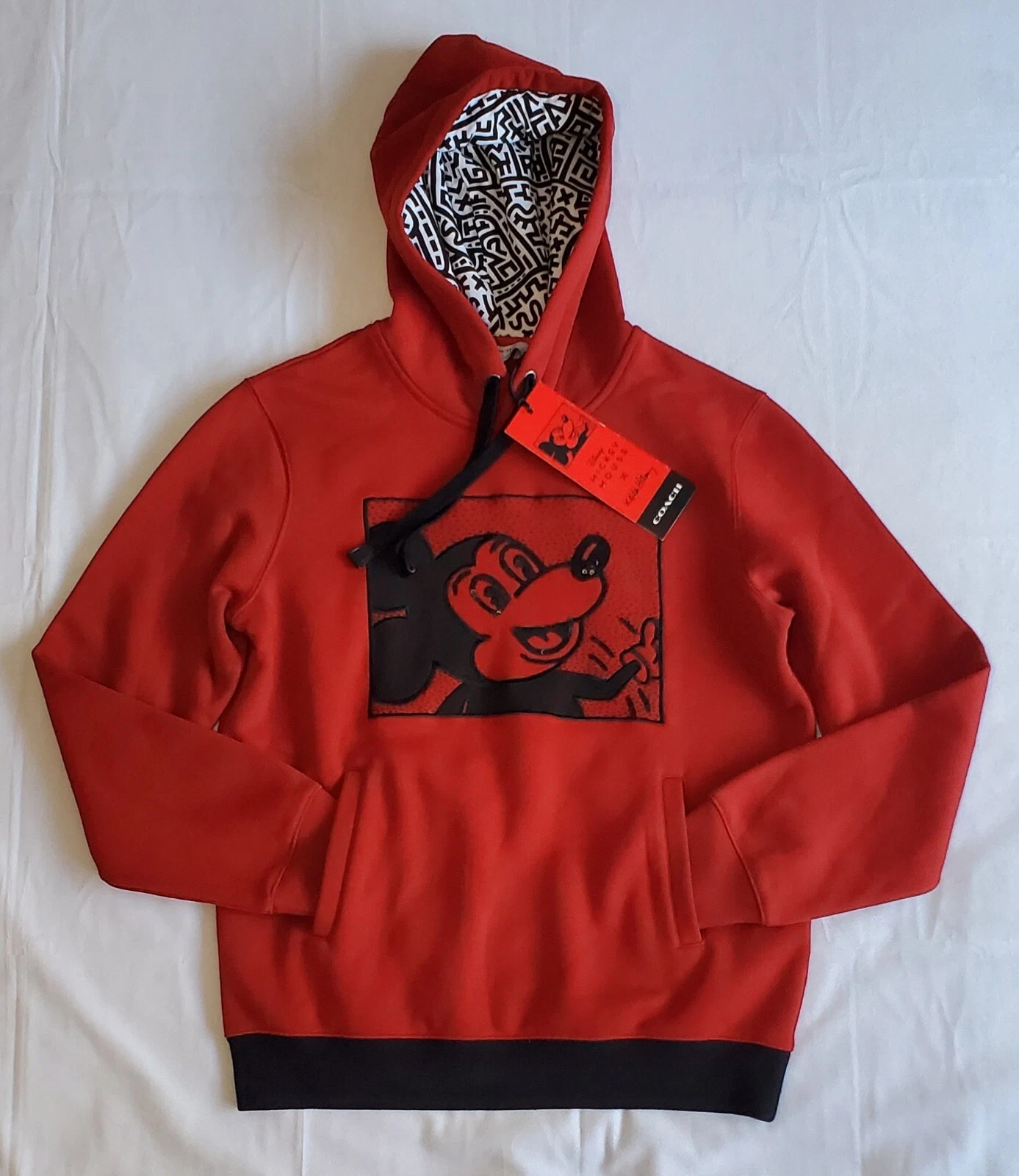 FELPA CON CAPPUCCIO PAILLETTES COACH X DISNEY MICKEY MO KEITH HARING DONNA TAGLIA M