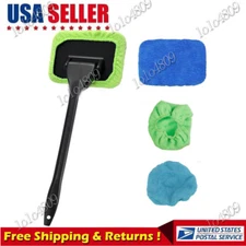Windshield Cleaner Tool Inside Car Window Cleaning Tool & Reusable Pad