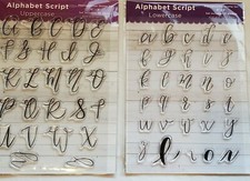 2 Stamp Sets ALPHABET SCRIPT Uppercase  Lowercase Crafters Companion NIP