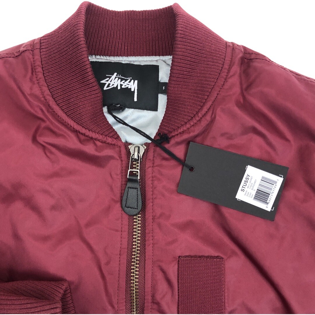 Stussy MA - 1 Flight Bomber Jacket Burgundy Size Small Style Stussy MA - 1 Flight Bomber Jacket Burgundy Size Small Style