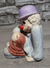 Vintage Tripar 6" Ceramic Circus Hobo Clown Piggy Bank Figurine Decor