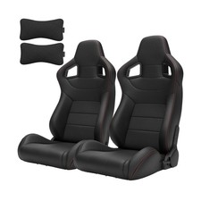 1pair Racing Seats Adjustable Bucket Seats Pvc Sport Car Seats W Sliders 1pair Racing Seats Adjustable Bucket Seats Pvc Sport Car Seats W Sliders
