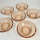 Vtg Depression Glass Pink 5 1/2" Dessert Sorbet Bowls Set of 6 Rosaline