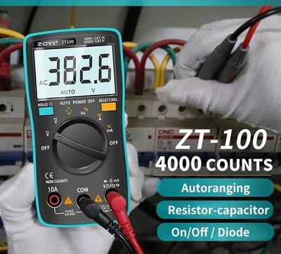 4000 Counts Multimeter Esr Meter Testers Automotive Electrical Dmm Transistor 