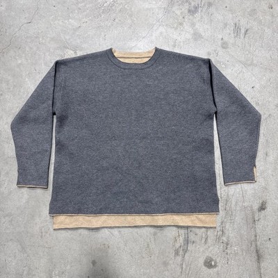 Beams Heart Japanese Brand Split Seam Center Hem Sweatshirt Grey Soft Large