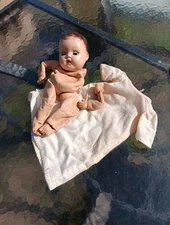 Vintage The Sun Rubber Co. Baby Doll White Nightgown Broken Doll Parts Creepy