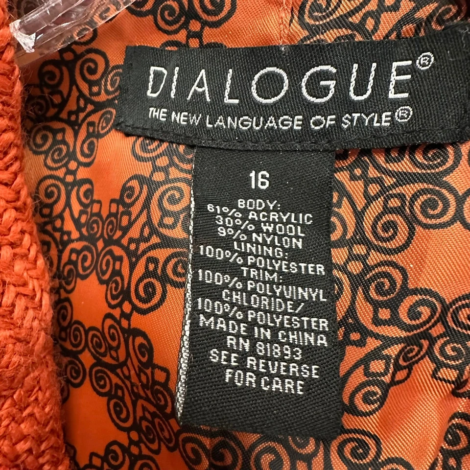 Blazer Dialogue Mujer Talla 16 Rojo Tweed Chaqueta Borde En Contraste Vintage Twee Mod Foto 3 de 4