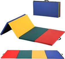 Gymnastics Tumbling Mats Portable Gymnastics Mat 4 Folding Tumbling Mat 4'x8'...