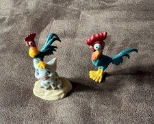 Lot of 2 Disney Moana Pua Pig Hei Hei Rooster PVC Figures, Cake Toppers, 2.75"