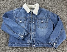 Old Navy Youth Sherpa Lined Jean Jacket Denim Youth XXL 18 Plus Blue Medium Wash