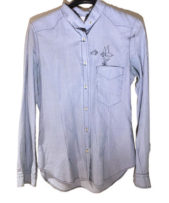 CYCLE Y2K Deconstructed Striped Shirt Damen L bestickt Made Italy