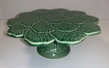 Bordello verde Pinheiro hoja de geranio pedestal soporte para pasteles con base decorada 8”