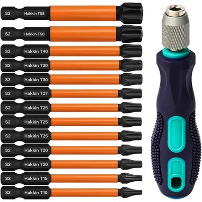 Hochwertiges 13 Stück Torx Bit Set T10-T55 75mm für Akkuschrauber & Schlagsch...