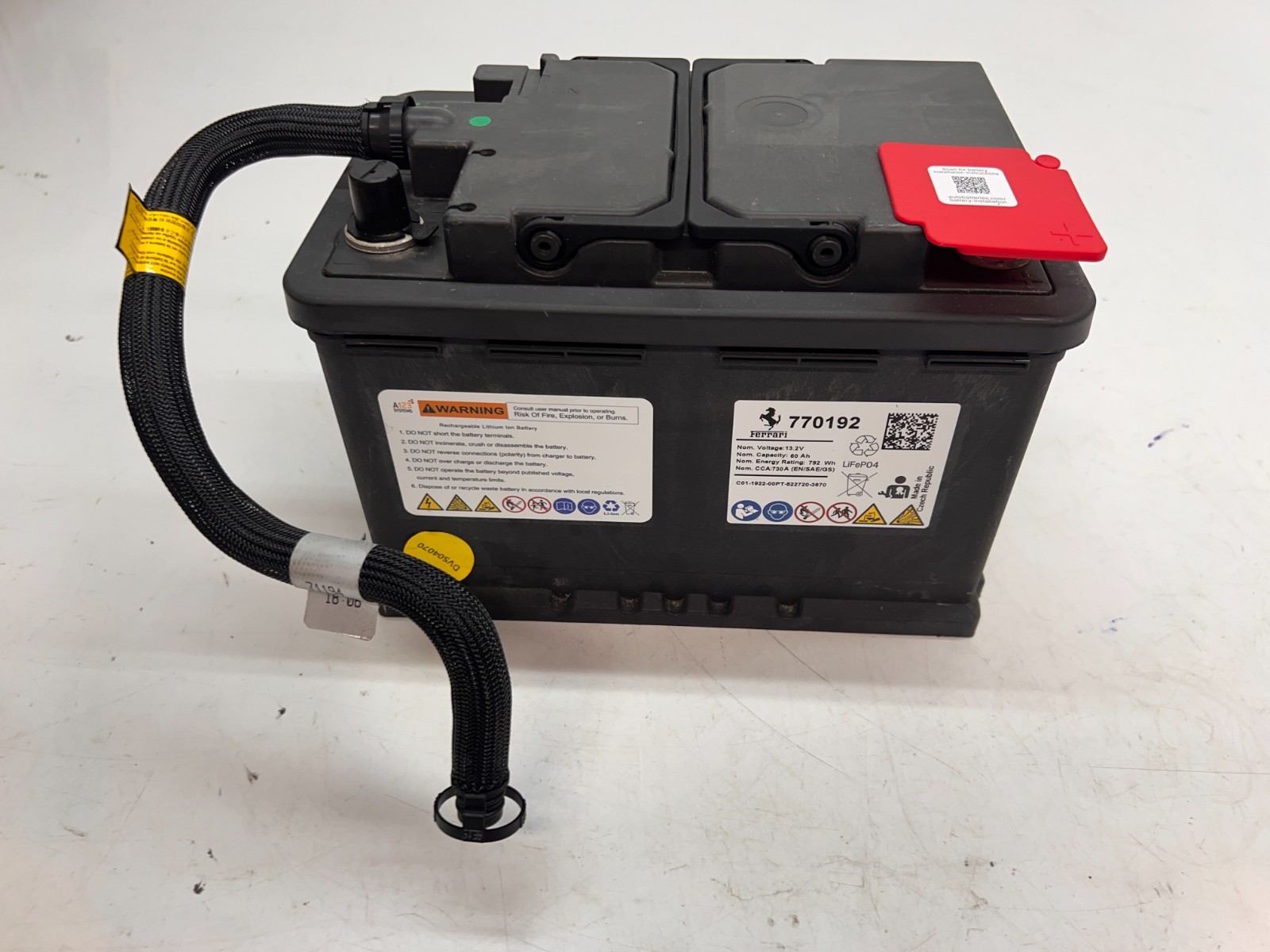 FERRARI 488 PISTA LITHIUM BATTERY 60 AH LOADED OEM 770192