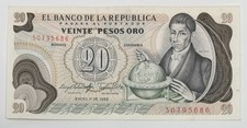 Colombia 20 Pesos Oro 1983 Banknote P-409d - World Paper Money UNC Bill Note