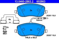 Bremsbelagsatz Scheibenbremse ATE 13.0460-2863.2 FüR Fiat Scudo C8 Jumpy CitroËN