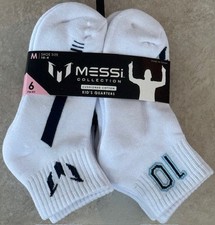 Messi Collection Socks 6 Pairs Kids Quarters Cushioned Cotton Size 10-4