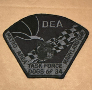 DEA Metro Area Task Force Dogs of 36 Police Patch Single Patch 2000