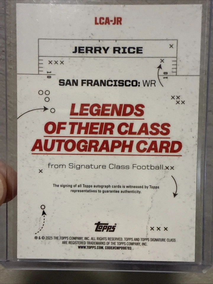 Autógrafo Topps Jerry Rice 2025 Leyendas de su clase San Francisco 21/25 Foto 2 de 2