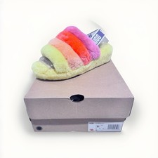 Ugg fluff yeah slides size 8 Rainbow Yellow