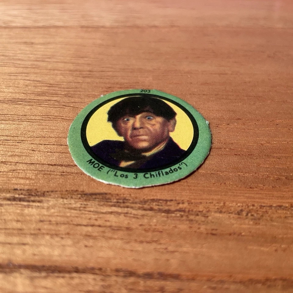 1968 Figuritas Gauchitas The Three Stooges Moe Disc Rare Argentina Vintage - Image 2 of 4