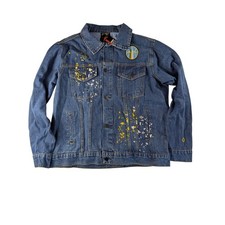 FISLL Angel Reese Chicago Sky WNBA Womens Size XL Graffiti Denim Jacket NWT