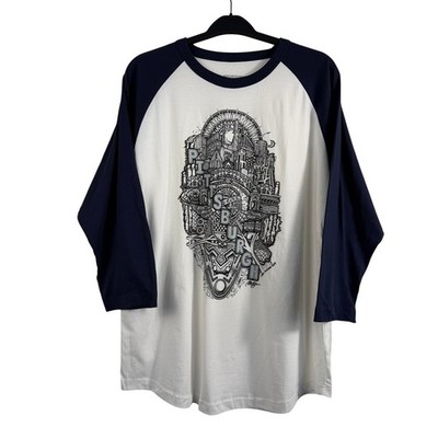 Sport-Tek Mens Pittsburgh Skyline Graphic Raglan Baseball Tee Chris Deighan L