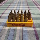 Vintage Miniature Coca-Cola Brass Gold Bottles & Crate