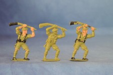 3 x 54 mm VINTAGE CHARBENS BRITISCHE 8. ARMEE WW2 PLASTIK SOLDATEN.