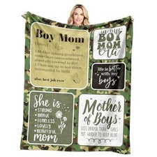 Christmas Boy Mom Gifts, Boys Moms Birthday Gift for 60" x 50" Green-boy Mom